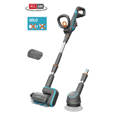 Gardena AquaBrush 14842-55 Terrasserensmiddel 2 forskellige børster, uden batteri og oplader