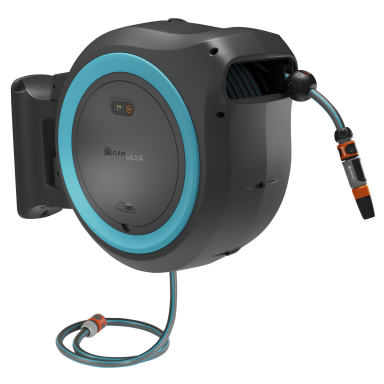 Gardena PowerRoll XL Vægslangeboks med batteri og oplader, 35 m
