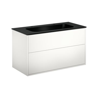 Gustavsberg Artic GB71ACVU10TM382 Kommodepakke hvit/matt svart, 100 cm, 2 blandebatterihull