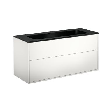 Gustavsberg Artic GB71ACVU12TM38 Kommodpaket vit/mattsvart, 120 cm, 2 blandarhål