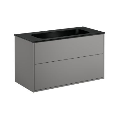 Gustavsberg Artic GB71ACVU10TL381 Kommodepakke askegrå/mattsvart, 100 cm, 1 blandebatterihull