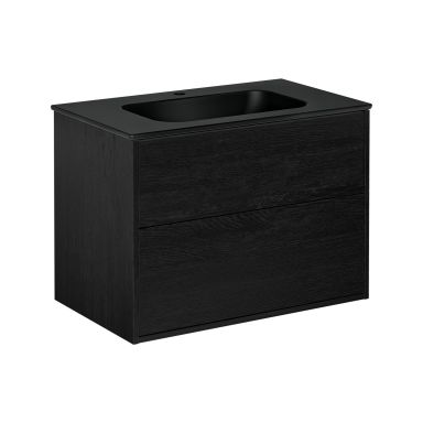 Gustavsberg Artic GB71ACVU80TK38 Kommodepakke svart askfinér/mattsvart, 80 cm