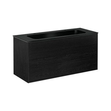 Gustavsberg Artic GB71ACVU12TK38 Kommodpaket svart askfaner/mattsvart, 120 cm, 2 blandarhål