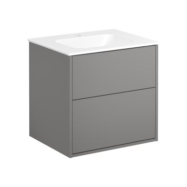 Gustavsberg Artic GB71ACVU60TLSW Allaskaappi tuhkanharmaa/mattavalkoinen, 60 cm, 2 vetolaatikkoa