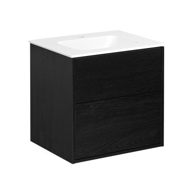 Gustavsberg Artic GB71ACVU60TKSW Kommodpaket svart askfaner/mattvit, 60 cm, 2 lådor