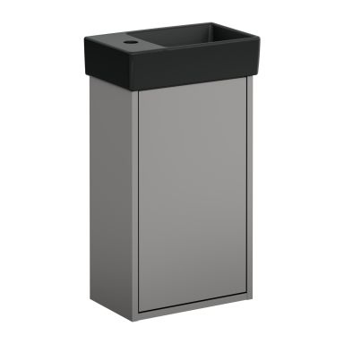 Gustavsberg Artic Small GB71ACVC34TL38R Alakaappi tuhkanharmaa/mattamusta, 36 cm, allas oikealla