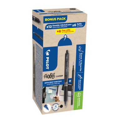 Pilot FriXion Ball Clicker Kuglepen sletbar, 12-pak