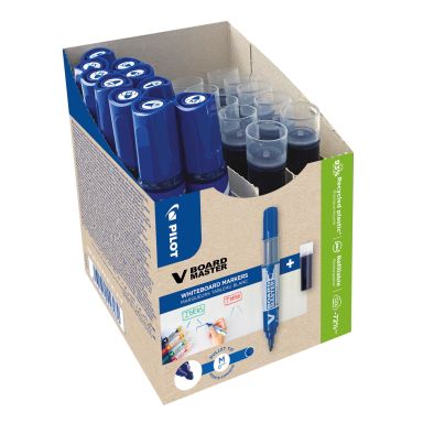 Pilot V-Board Master Whiteboardmarkør med genopfyldning, 10-pak