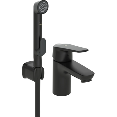 Oras Vega ECO 1812FG-33 Håndvaskarmatur med håndbruser, Eco-knap, sort