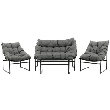 Venture Home Tina 2043-408 Loungeset soffa, bord, fåtöljer, svart/grått