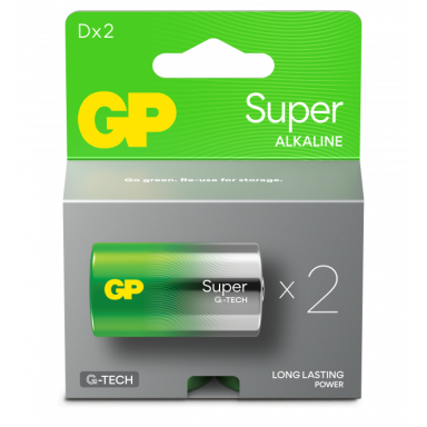 GP Batteries Super Alkaline 13A/LR20 Alkaliparisto D, 2 kpl