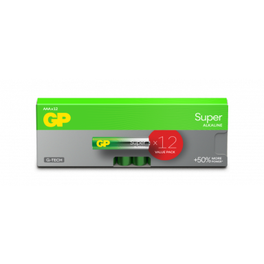 GP Batteries Super Alkaline 24A/LR03 Batteri alkalisk, AAA, pakke med 12
