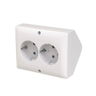 ABB Saga 402EE-916 Stikkontakt 2-veis hjørneboks