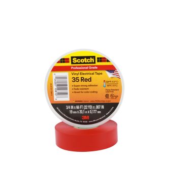 3M Scotch 35 Eltejp 19mm, 20m, röd