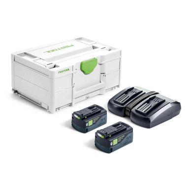 Festool SYS 18V 2x5,0/TCL 6 DUO Ladepakke 2 x 5,0 Ah, 18 V