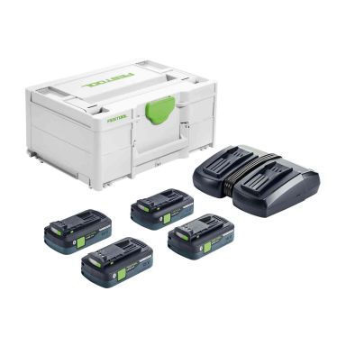 Festool SYS 18V 4x4,0/TCL 6 DUO Ladepakke 4 x 4,0 Ah, 18 V