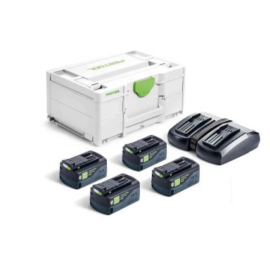 Festool SYS 18V 4x5,0/TCL 6 DUO Ladepakke 4 x 5,0 Ah, 18 V