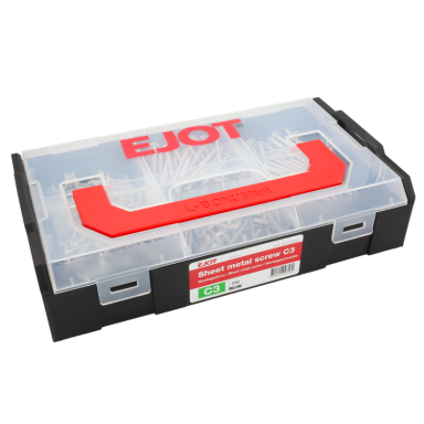 Ejot Minibox Sortimentslåda montageskruv, C3, 310 delar