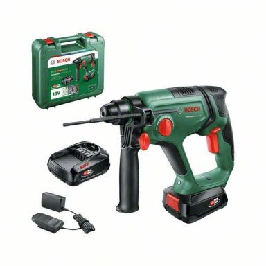Bosch DIY UniversalHammer 18V Akkuporavasara akkujen ja laturin kanssa