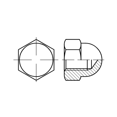 REYHER 015876000160000 Halvmøtrik DIN 1587, 100-pak