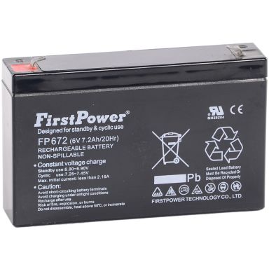 First Power FP672 Batteri 6 V 7,2 Ah