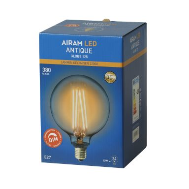 Airam Amber LED-lampe 4,5 W, E27, dimbar