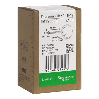 Schneider Electric IMT23620 Klemmer spiker, 100-pakning, rund kabel