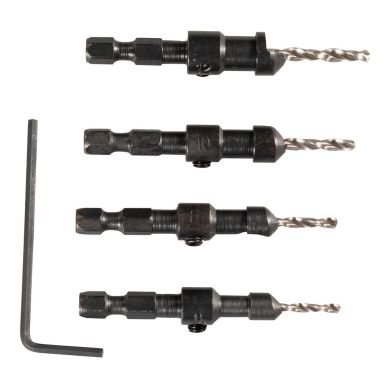 Makita D-73455 Boringssæt med forsænker, 4 dele