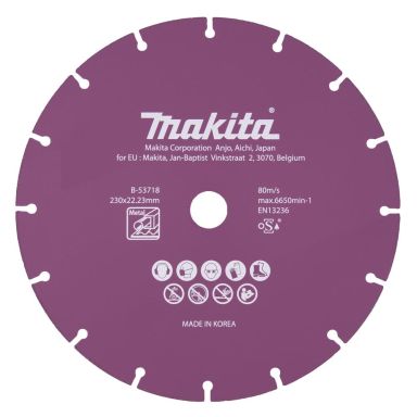 Makita B-53718 Timanttikatkaisulaikka 230x1,6x22,23 mm, teräs