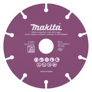 Makita B-53693 Diamantskive 125x1,3x22,23 mm, stål