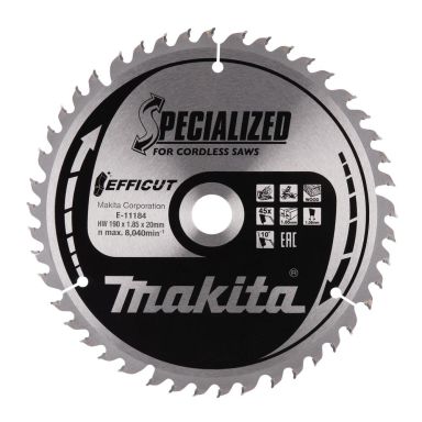 Makita E-11184 Pyörösahanterä 190x20 mm, 45T