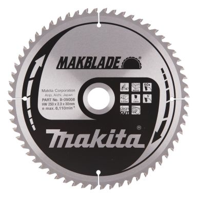 Makita B-09008 Pyörösahanterä puu, 250x30x2,3 mm