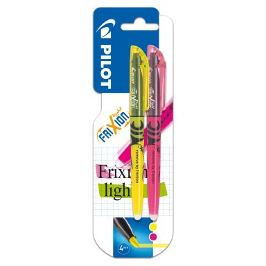 Pilot FriXion Light Överstrykningspenna raderbar, gul/rosa, 2-pack