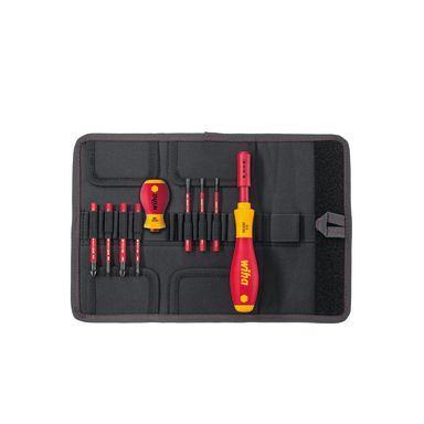 Wiha slimVario 41232 Bitsskruvmejselsats 10 delar, PH/PZ/Spår, 1000 V