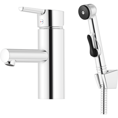 Mora MMIX II 333006 Tvättställsblandare med sidohanddusch, G10, krom