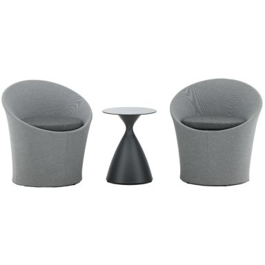 Venture Home Spoga 2078-408 Caféset bord, stolar, svart/grått