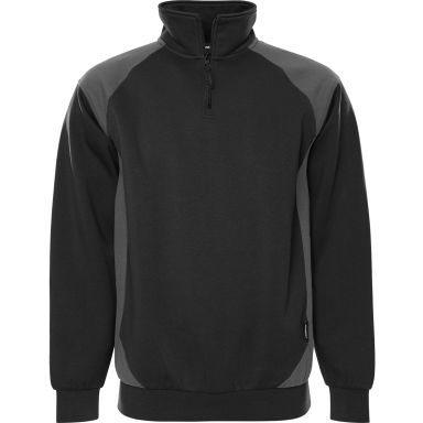 Fristads 7048 GSM Trøje sort/grå, halfzip