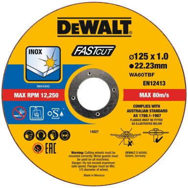 Dewalt DT20540-QZ Kapskive til metal, 125x1 mm, 100-pak