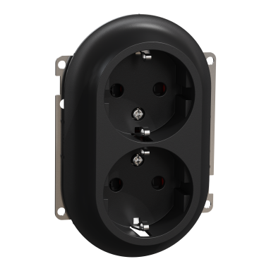 Elko EKO50078 Vegguttak 2-veis, jordet, med senterplate, hurtigkobling