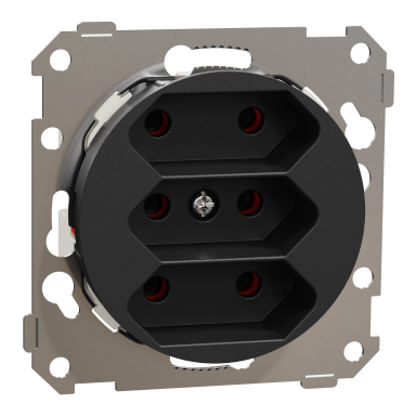 Elko EKO50084 Vegguttak 3-veis, Euro, jordet, skruterminal