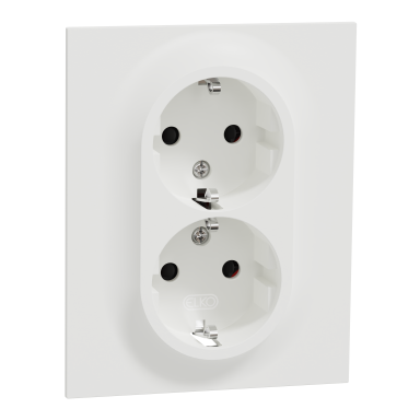 Elko EKO50131 Vegguttak 2-veis, jordet, lav innsats, hurtigtilkobling