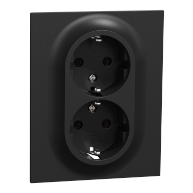 Elko EKO50132 Vägguttag 2-vägs, jordad, låg insats, snabbanslutning