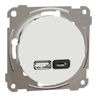 Elko EKO50089 USB-uttak type A+C 21 W, skrutilkobling