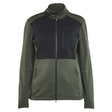 Blåkläder 354925334199XS Trøje grøn/sort, gennemgående lynlås