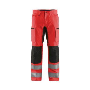 Blåkläder 158518115599C44 Arbeidsbukse varsling, rød/svart