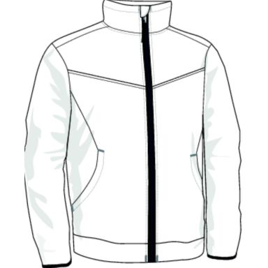 Blåkläder 336225261098XS Trøje hvid/grå, gennemgående lynlås