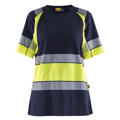Blåkläder 341010308833XS T-skjorte varsler, marineblå/gul