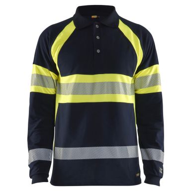 Blåkläder 343817418933XS Pikétrøye varsler, marineblå/gul