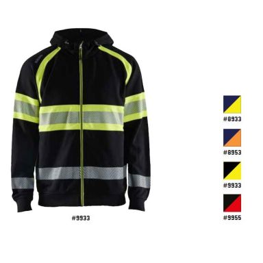 Blåkläder 355211589955L Hettegenser varsel, svart/rød, helglidelås