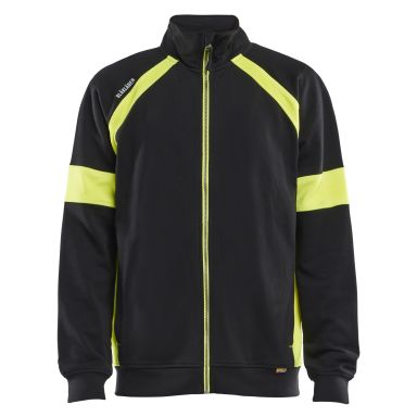 Blåkläder 356711589933M Genser svart/gul, hel glidelås